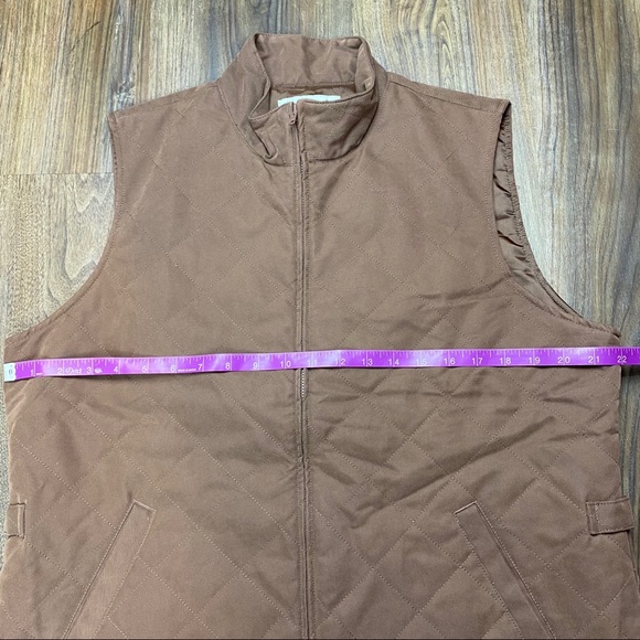 Orvis Quilted Vest Brown zip up Sz Large - Picture 6 of 7